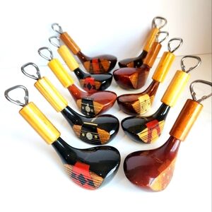 Lot Of 10 Bottle Openers made with REAL VINTAGE wooden Golf Clubs left right